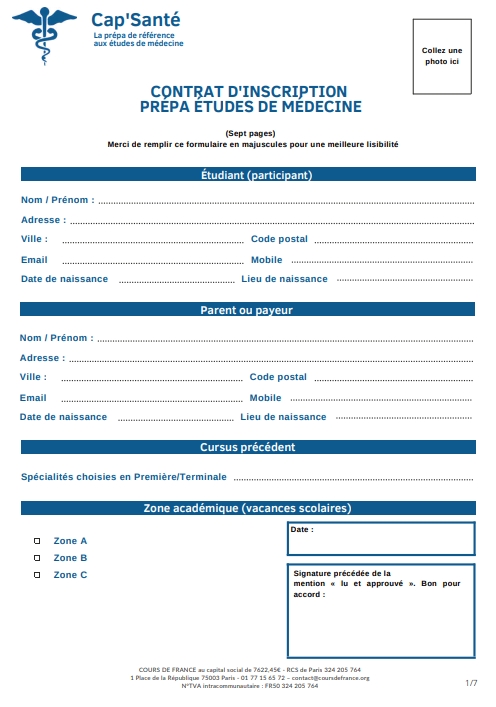 CONTRAT PREPA AUX ETUDES DE MEDECINE 2022-2023